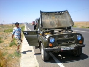 Jeep at the Mongolian Border